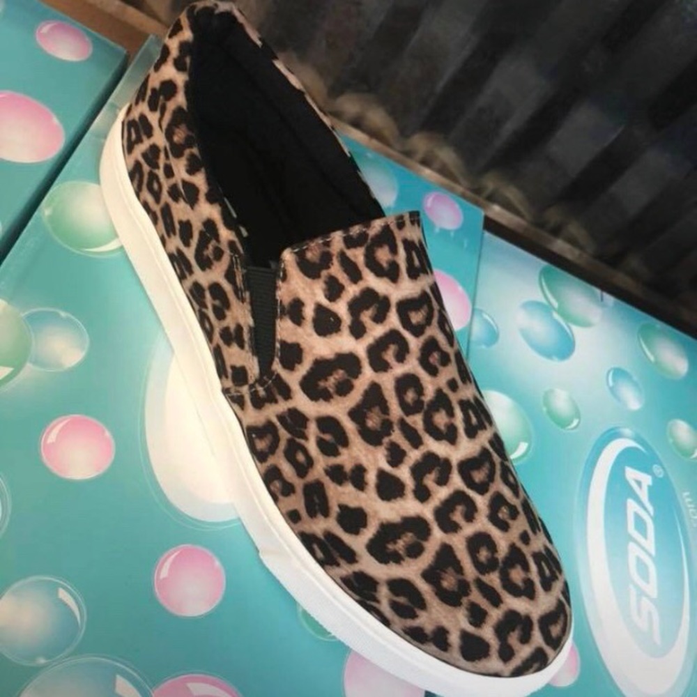 leopard slip ons